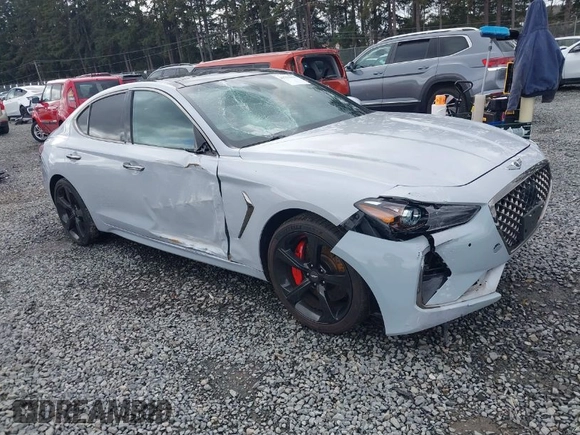 2019 Genesis G70 3.3T Advanced with VIN KMTG74LE6KU014118, listed as a IAAI auction lot 41752512 with 51,817 mi miles. Bid and sale history available at carsss.com. Image 1.