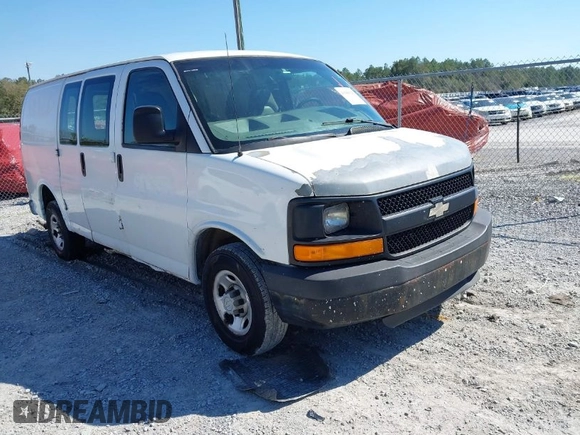 2008 Chevrolet Express Cargo Van with VIN 1GCGG25C281182749, listed as a IAAI auction lot 41686625 with 222,625 mi miles. Bid and sale history available at carsss.com. Image 1.