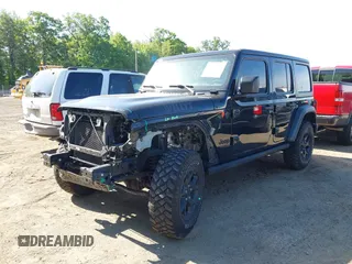 2021 Jeep Wrangler Unlimited Sport S with VIN 1C4HJXDNXMW646194, listed as a IAAI auction lot 42243169 with 44,237 mi miles and . Bid and sale history available at DreamBid. Image 2.