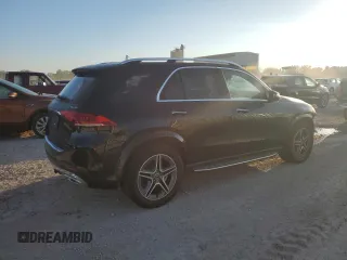 2022 Mercedes-Benz GLE 350 with VIN 4JGFB4KB0NA709549, listed as a Copart auction lot 57390995 with 24,344 mi miles and Salvage title. Bid and sale history available at DreamBid. Image 3.