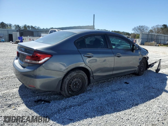 2013 Honda Civic LX with VIN 19XFB2F56DE052569, listed as a Copart auction lot 48957345 with 194,649 mi miles and Salvage Title. Bid and sale history available at DreamBid. Image 3.