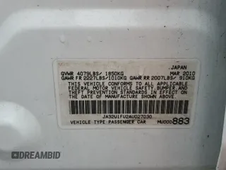 2010 Mitsubishi Lancer DE with VIN JA32U1FU2AU027030, listed as a Copart auction lot 73602924 with 184,968 mi miles and Non Repairable. Bid and sale history available at carsss.com. Image 12.