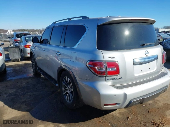 2019 Nissan Armada SL with VIN JN8AY2NDXK9085369, listed as a IAAI auction lot 41265930 with 1 mi miles. Bid and sale history available at carsss.com. Image 3.