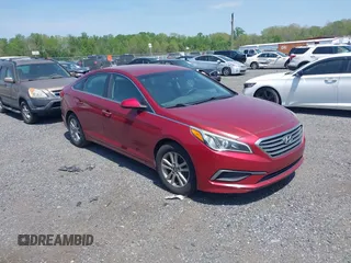 2016 Hyundai Sonata 2.4L SE with VIN 5NPE24AF0GH426827, listed as a IAAI auction lot 42163411 with 120,294 mi miles. Bid and sale history available at carsss.com. Image 1.
