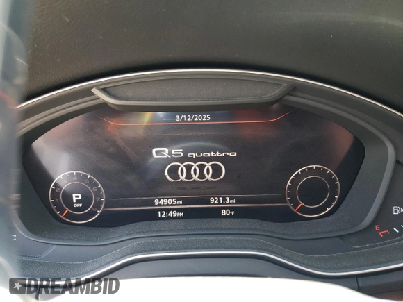 2018 Audi Q5 Premium Plus with VIN WA1BNAFY0J2025672, listed as a Copart auction lot 48595915 with 94,905 mi miles and Salvage Title. Bid and sale history available at carsss.com. Image 9.