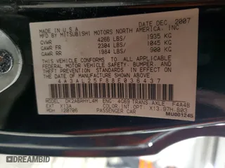 2008 Mitsubishi Eclipse GS with VIN 4A3AL25F88E036437, listed as a Copart auction lot 76527094 with 120,140 mi miles and Salvage Title. Bid and sale history available at carsss.com. Image 12.