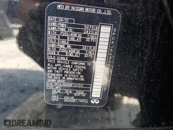 2022 Infiniti QX55 Essential z VIN 3PCAJ5K32NF101572, wystawiony jako Copart lot #45556395 z przebiegiem 45 856 mil mil oraz Szkoda całkowita • Salvage title. Historia ofert i sprzedaży dostępna na DreamBid. Obrazek 13.