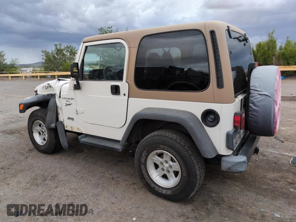 1999 Jeep Wrangler Sport with VIN 1J4FY19S2XP421162, listed as a Copart auction lot 57683835 with 152,636 mi miles and Salvage title. Bid and sale history available at DreamBid. Image 2.