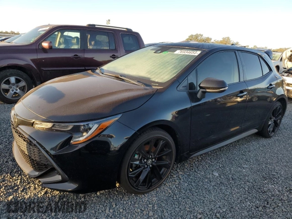 2022 Toyota Corolla Hatchback SE with VIN JTND4MBE8N3190413, listed as a Copart auction lot 76934654 with 0 mi miles and Non Repairable. Bid and sale history available at carsss.com. Image 1.