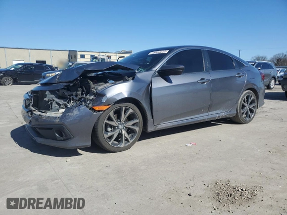 2020 Honda Civic Sedan Sport with VIN 2HGFC2F86LH505195, listed as a Copart auction lot 48663225 with 104,499 mi miles and Salvage Title. Bid and sale history available at carsss.com. Image 1.