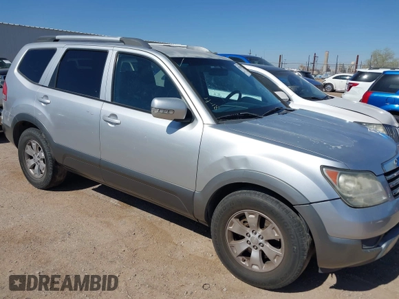 2009 Kia Borrego LX with VIN KNDJJ741695014336, listed as a IAAI auction lot 42079461 with 222,762 mi miles and . Bid and sale history available at DreamBid. Image 1.