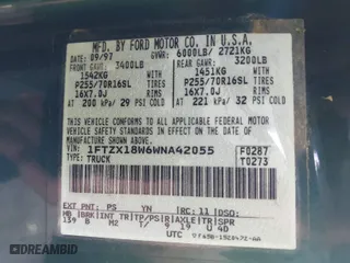 1998 Ford F-150 Standard with VIN 1FTZX18W6WNA42055, listed as a IAAI auction lot 41892362 with 138,225 mi miles. Bid and sale history available at carsss.com. Image 8.