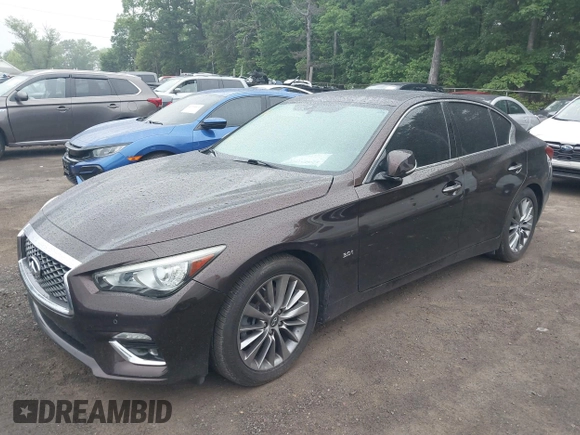 2019 Infiniti Q50 Luxe z VIN JN1EV7AR6KM550427, wystawiony jako IAAI lot #42225183 z przebiegiem 76 144 mil mil oraz . Historia ofert i sprzedaży dostępna na DreamBid. Obrazek 2.