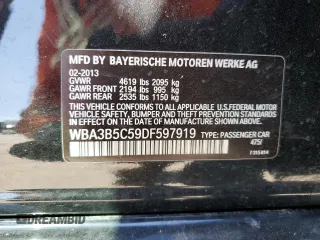 2013 BMW 3 Series 328i xDrive with VIN WBA3B5C59DF597919, listed as a Copart auction lot 50035665 with 105,883 mi miles and Salvage Title. Bid and sale history available at carsss.com. Image 12.