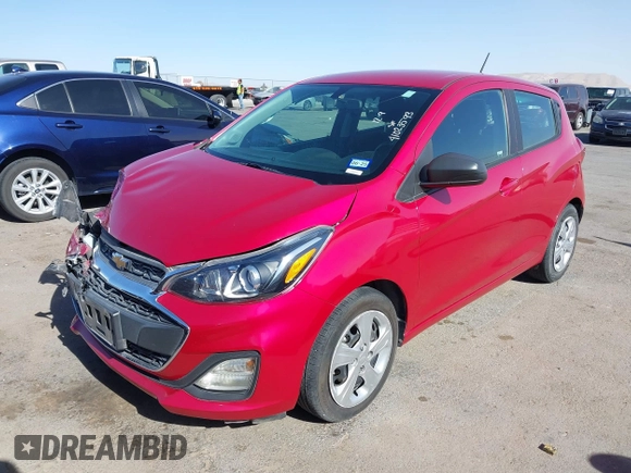 2020 Chevrolet Spark LS with VIN KL8CB6SA2LC410357, listed as a IAAI auction lot 41023593 with 90,587 mi miles. Bid and sale history available at carsss.com. Image 2.
