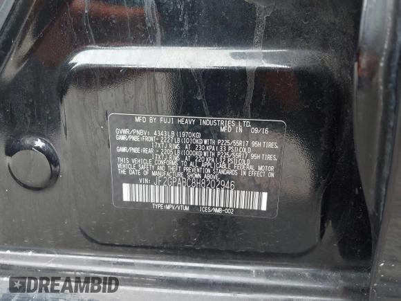 2017 Subaru Crosstrek Premium z VIN JF2GPABC8H8202946, wystawiony jako IAAI lot #42363392 z przebiegiem Nie podano mil oraz . Historia ofert i sprzedaży dostępna na DreamBid. Obrazek 9.