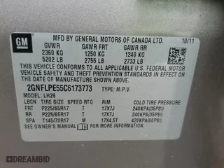 2012 Chevrolet Equinox LT w/2LT with VIN 2GNFLPE55C6173773, listed as a Copart auction lot 53961474 with 163,806 mi miles and Salvage Title. Bid and sale history available at carsss.com. Image 13.