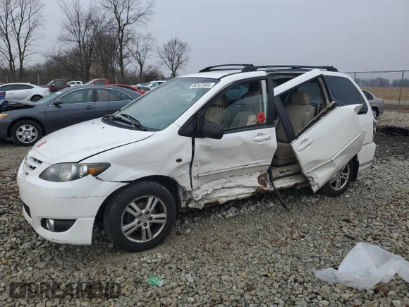 2005 Mazda MPV LX z VIN JM3LW28J450534573, wystawiony jako Copart lot #86167564 z przebiegiem 196 056 mil mil oraz Szkoda całkowita • Salvage title. Historia ofert i sprzedaży dostępna na DreamBid. Obrazek 1.