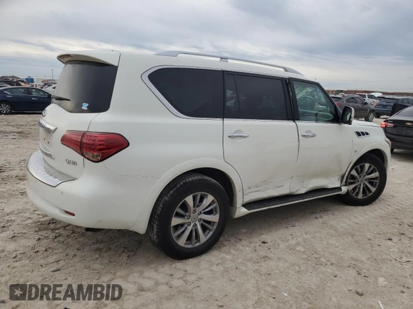 2017 Infiniti QX80 Signature Edition with VIN JN8AZ2NEXH9158268, listed as a Copart auction lot 89111315 with 0 mi miles and Salvage Title. Bid and sale history available at carsss.com. Image 3.