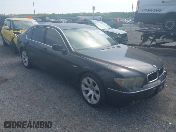 2002 BMW 7 Series 745Li with VIN WBAGN63492DR00406, listed as a IAAI auction lot 42168104 with 141,216 mi miles and . Bid and sale history available at carsss.com. Image 1.