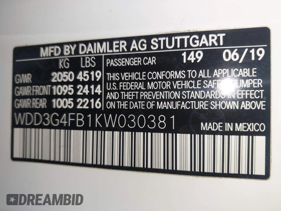 2019 Mercedes-Benz A 220 с VIN WDD3G4FB1KW030381, выставлен на аукционе IAAI как лот 42050253 с пробегом 86 034 миль миль и . История ставок и продаж доступна на DreamBid. Изображение 9.