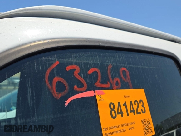 2022 Chevrolet Express Cargo with VIN 1GCWGAFP2N1261356, listed as a IAAI auction lot 42670346 with 63,269 mi miles and . Bid and sale history available at DreamBid. Image 38.