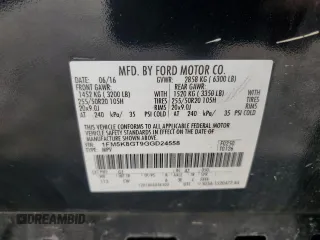 2016 Ford Explorer Sport с VIN 1FM5K8GT9GGD24558, выставлен на аукционе Copart как лот 64359955 с пробегом 168 932 миль миль и Списание • Salvage title. История ставок и продаж доступна на DreamBid. Изображение 14.