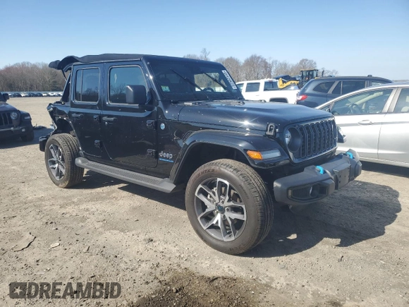 2024 Jeep Wrangler Willys с VIN 1C4RJXN62RW133671, выставлен на аукционе Copart как лот 52502545 с пробегом Не указан миль и Списание • Salvage title. История ставок и продаж доступна на DreamBid. Изображение 4.