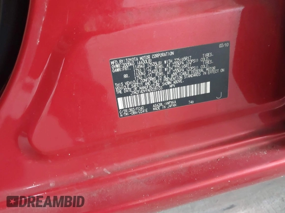 2010 Toyota RAV4 with VIN JTMZF4DV9AD028103, listed as a IAAI auction lot 42404522 with 204,401 mi miles and . Bid and sale history available at DreamBid. Image 9.
