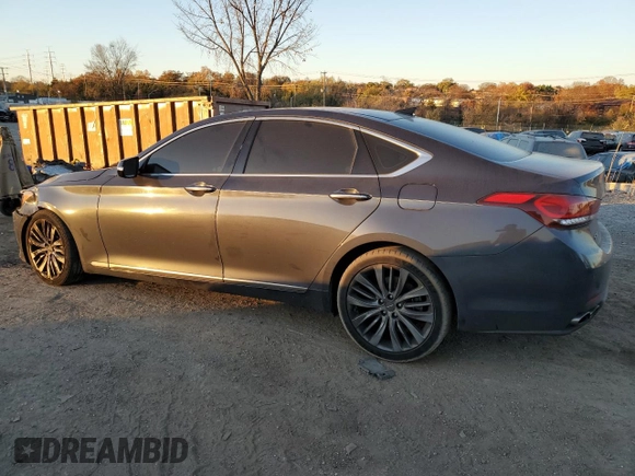 2017 Genesis G80 Ultimate with VIN KMHGN4JFXHU180517, listed as a Copart auction lot 80108534 with 88,874 mi miles and Salvage Title. Bid and sale history available at DreamBid. Image 2.