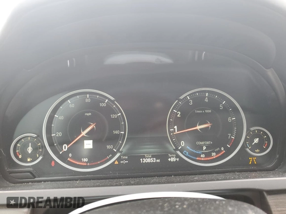 2015 BMW 7 Series 750i with VIN WBAYA8C59FG197642, listed as a Copart auction lot 70282884 with 130,853 mi miles and Salvage title. Bid and sale history available at DreamBid. Image 9.