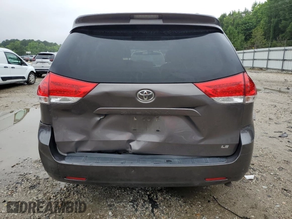 2013 Toyota Sienna LE AAS with VIN 5TDKK3DC3DS305228, listed as a Copart auction lot 57238075 with 204,001 mi miles and Salvage title. Bid and sale history available at DreamBid. Image 6.