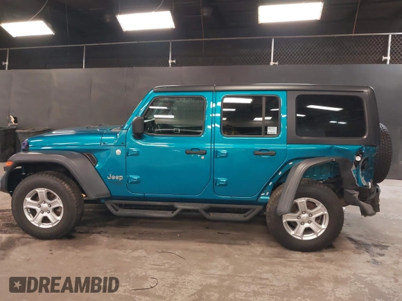 2020 Jeep Wrangler Unlimited Sport S z VIN 1C4HJXDN9LW194222, wystawiony jako IAAI lot #42079625 z przebiegiem 78 437 mil mil oraz . Historia ofert i sprzedaży dostępna na DreamBid. Obrazek 14.