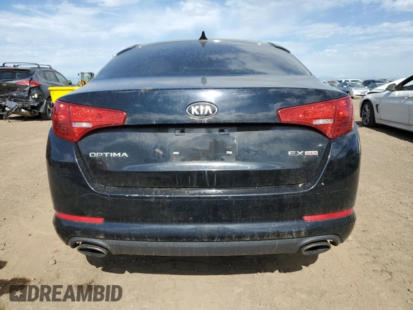 2013 Kia Optima EX with VIN 5XXGN4A7XDG106866, listed as a Copart auction lot 60629395 with 119,720 mi miles and Salvage title. Bid and sale history available at DreamBid. Image 6.