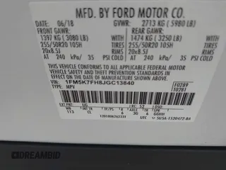 2018 Ford Explorer Limited с VIN 1FM5K7FH8JGC13840, выставлен на аукционе IAAI как лот 42148131 с пробегом 61 616 миль миль и . История ставок и продаж доступна на DreamBid. Изображение 9.