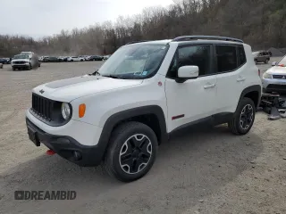 2015 Jeep Renegade Trailhawk with VIN ZACCJBCT0FPB53582, listed as a Copart auction lot 53360135 with Not Provided miles and Salvage Title. Bid and sale history available at carsss.com. Image 1.