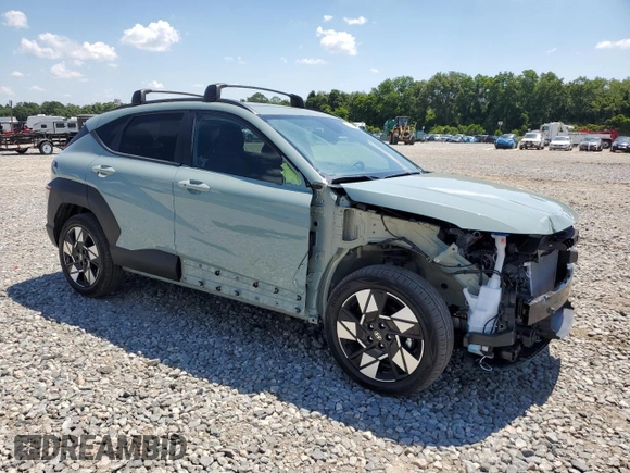 2024 Hyundai Kona SEL with VIN KM8HB3AB6RU062972, listed as a Copart auction lot 59031604 with 9,840 mi miles and Salvage Title. Bid and sale history available at DreamBid. Image 4.