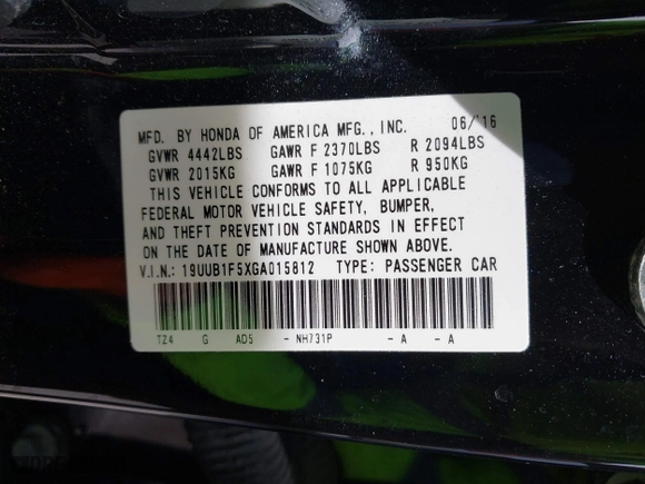 2016 Acura TLX Tech with VIN 19UUB1F5XGA015812, listed as a IAAI auction lot 41871181 with 135,638 mi miles. Bid and sale history available at carsss.com. Image 9.