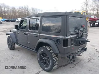 2021 Jeep Wrangler Unlimited Sport S with VIN 1C4HJXDN9MW822281, listed as a IAAI auction lot 41163183 with 23,665 mi miles and . Bid and sale history available at DreamBid. Image 3.