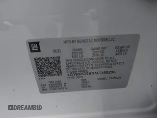 2021 Cadillac XT6 Premium Luxury z VIN 1GYKPCRSXMZ169206, wystawiony jako IAAI lot #41581841 z przebiegiem 64 789 mil mil oraz . Historia ofert i sprzedaży dostępna na DreamBid. Obrazek 9.