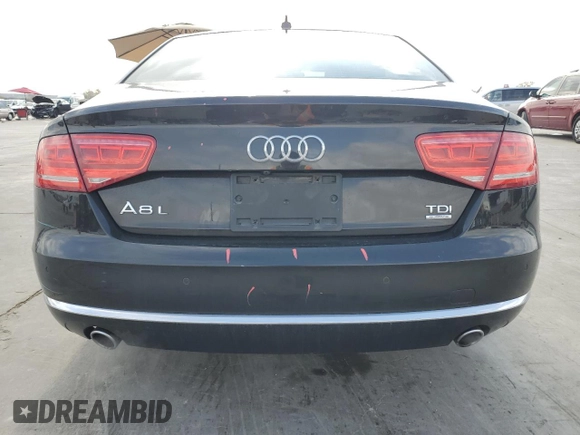 2014 Audi A8 3.0L TDI with VIN WAURMAFD1EN003301, listed as a Copart auction lot 85085354 with 155,429 mi miles and Salvage title. Bid and sale history available at DreamBid. Image 6.