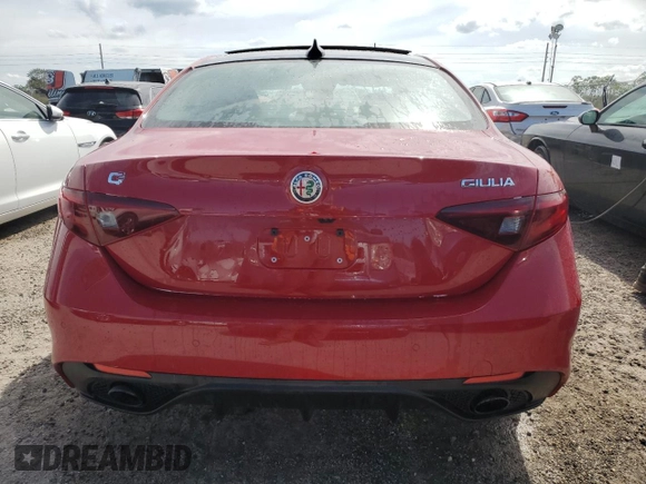 2022 Alfa Romeo Giulia Ti with VIN ZARFAMBN9N7654264, listed as a Copart auction lot 74699724 with 0 mi miles and Non Repairable. Bid and sale history available at carsss.com. Image 6.