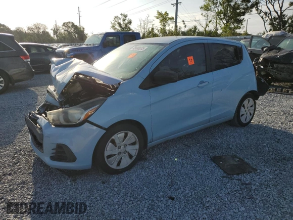 2016 Chevrolet Spark LS with VIN KL8CB6SAXGC571111, listed as a Copart auction lot 49480035 with 0 mi miles and Salvage Title. Bid and sale history available at carsss.com. Image 1.