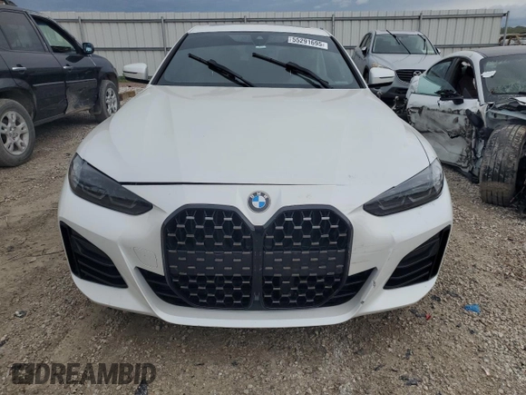 2023 BMW 4 Series 430i xDrive z VIN WBA73AV08PFM91846, wystawiony jako Copart lot #55291695 z przebiegiem Nie podano mil oraz Szkoda całkowita • Salvage title. Historia ofert i sprzedaży dostępna na DreamBid. Obrazek 5.