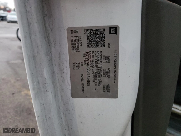 2019 GMC Savana Cargo Van with VIN 1GTW7AFG6K1314555, listed as a Copart auction lot 84902994 with 258,571 mi miles and Salvage Title. Bid and sale history available at carsss.com. Image 14.