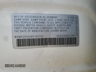 2006 Volkswagen Passat z VIN WVWFU93CX6P163702, wystawiony jako Copart lot #67068174 z przebiegiem 199 479 mil mil oraz Szkody całkowita. Historia ofert i sprzedaży dostępna na DreamBid. Obrazek 11.