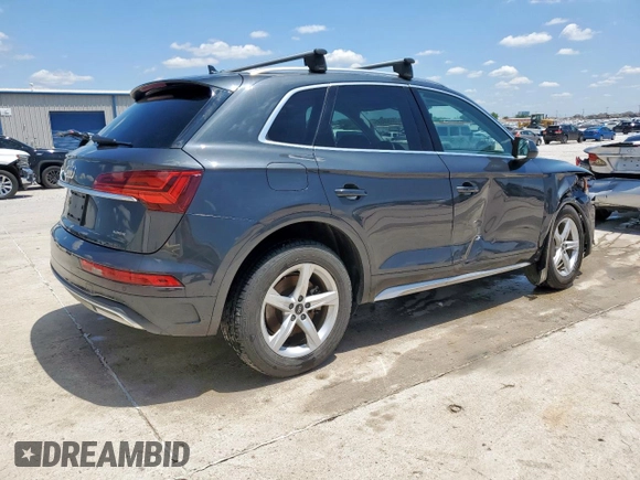 2021 Audi Q5 Premium with VIN WA1AAAFY2M2004785, listed as a Copart auction lot 56500595 with 79,376 mi miles and Salvage title. Bid and sale history available at DreamBid. Image 3.