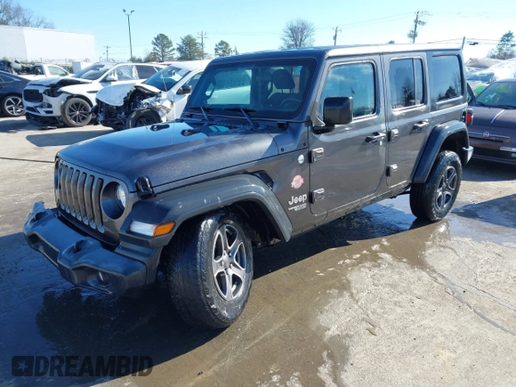 2019 Jeep Wrangler Unlimited Sport S with VIN 1C4HJXDG5KW505015, listed as a IAAI auction lot 41560088 with 54,193 mi miles and . Bid and sale history available at DreamBid. Image 17.