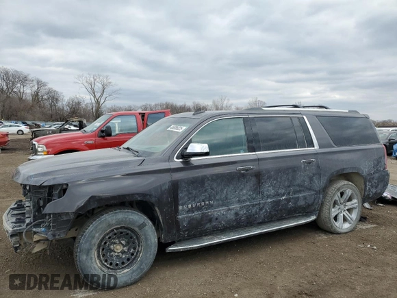 2017 Chevrolet Suburban Premier z VIN 1GNSKJKCXHR403076, wystawiony jako Copart lot #46606025 z przebiegiem 99 481 mil mil oraz Szkoda całkowita • Salvage title. Historia ofert i sprzedaży dostępna na DreamBid. Obrazek 1.