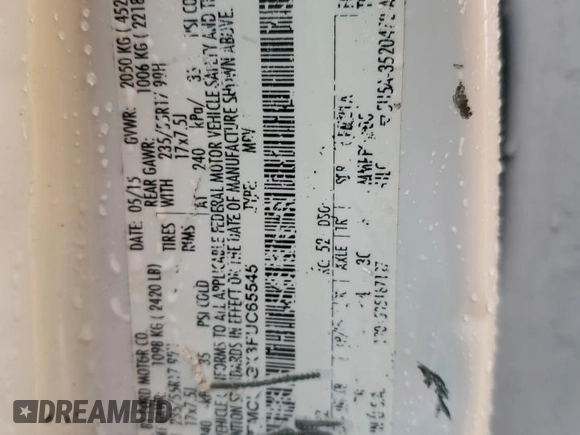 2015 Ford Escape SE with VIN 1FMCU0GX3FUC65545, listed as a Copart auction lot 44836075 with 90,098 mi miles and Salvage Title. Bid and sale history available at carsss.com. Image 15.